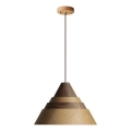 Holz-Pendelleuchte an Kabel 1xE27/60W/230V Ø 33 cm massiv/Eiche/Nussbaum/Kautschukbaum