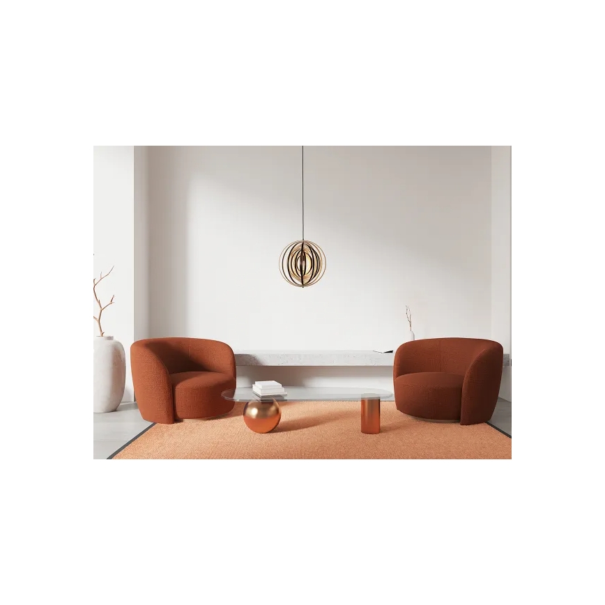 Holz-Pendelleuchte an Kabel 1xE27/60W/230V, Ø 43,5 cm, massiv/Furnier/Gummibaumholz