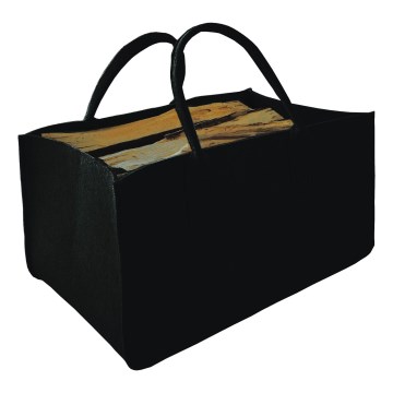 Holzkorb aus Filz mit Griffen 27x50 cm schwarz