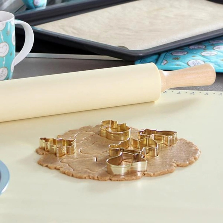 Holzwalze mit Silikon TORO 43 cm cremefarben