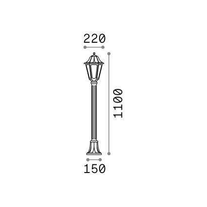 Ideal Lux - Au?en-Stehlampe 1xE27/60W/230V schwarz