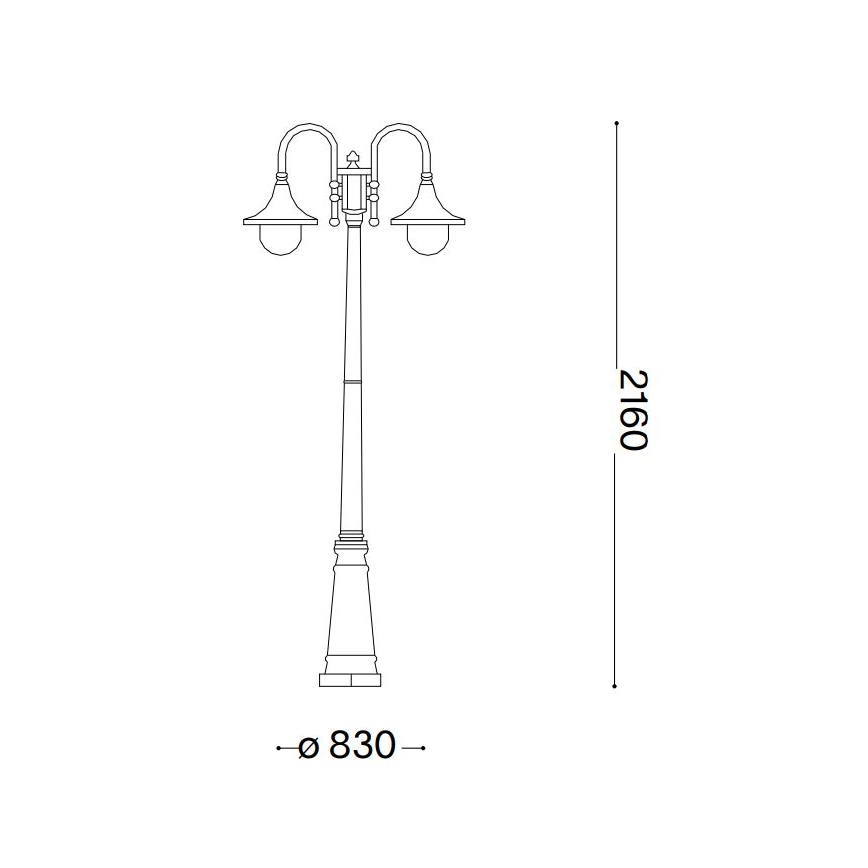 Ideal Lux - Außenleuchte CIMA 2xE27/52W/230V 216 cm IP43 anthrazit
