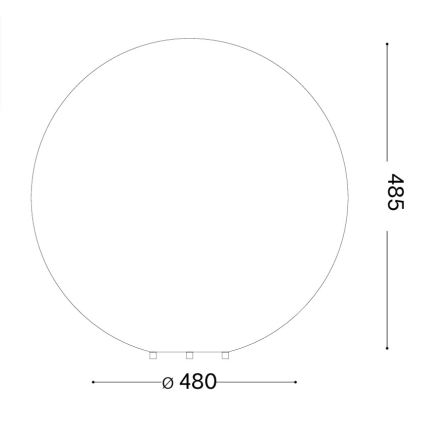 Ideal Lux - Außenleuchte DORIS 1xE27/60W/230V Ø 48 cm IP44 grau