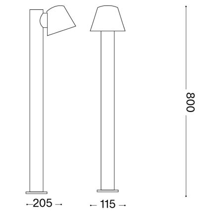 Ideal Lux - Außenleuchte GAS 1xGU10/35W/230V 80 cm IP43 braun