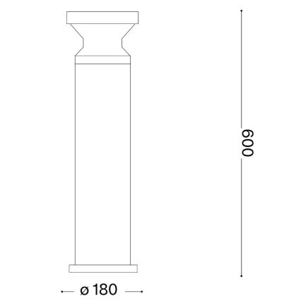 Ideal Lux - Außenleuchte TORRE 1xE27/15W/230V 60 cm IP65 schwarz