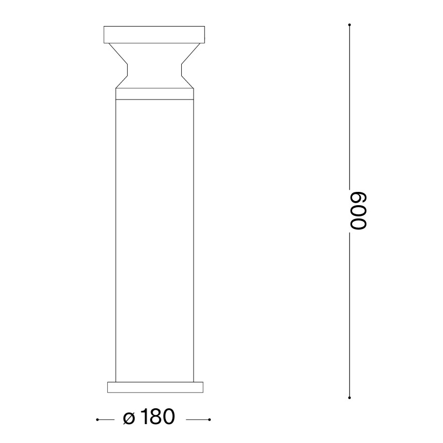 Ideal Lux - Außenleuchte TORRE 1xE27/15W/230V 60 cm IP65 schwarz
