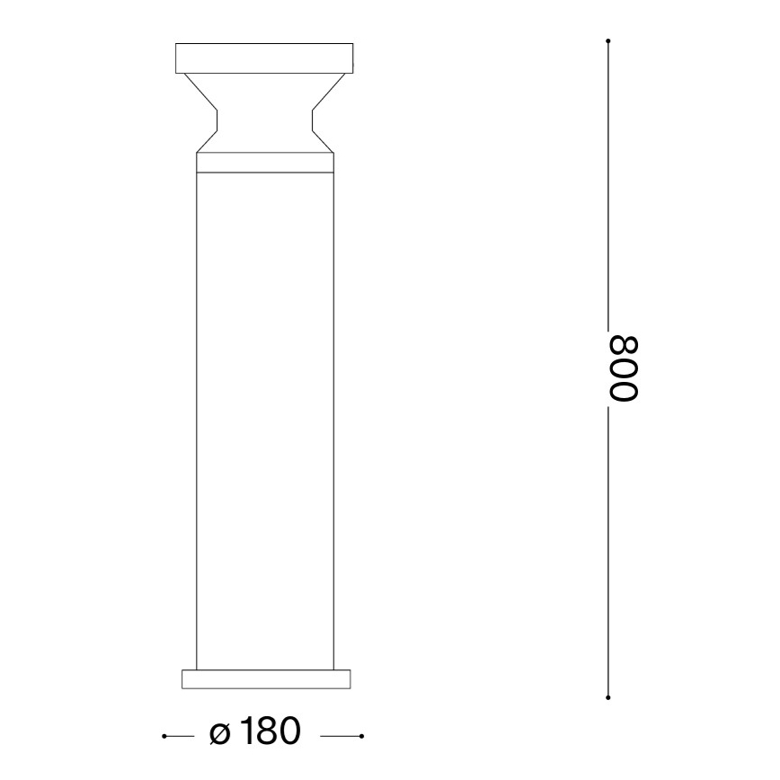 Ideal Lux - Außenleuchte TORRE 1xE27/15W/230V 80 cm IP65 braun