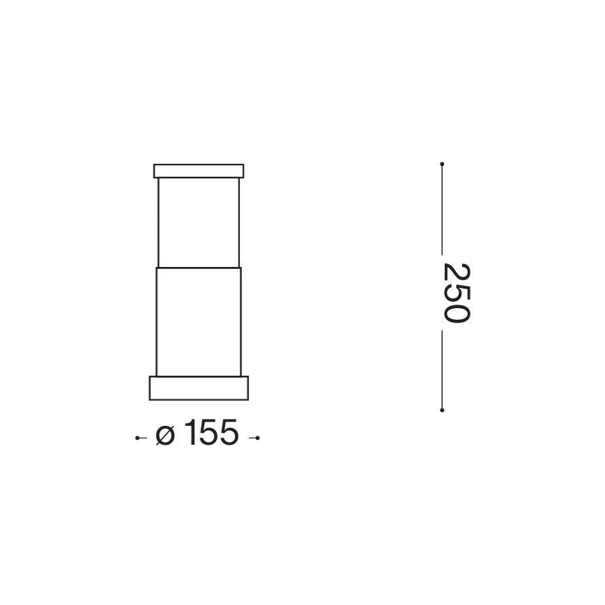 Ideal Lux - Außenleuchte TRONCO 1xE27/42W/230V 25 cm IP65 schwarz