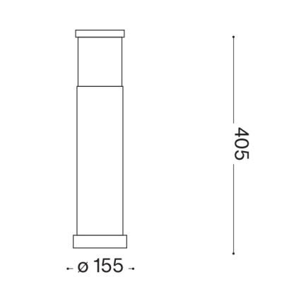 Ideal Lux - Außenleuchte TRONCO 1xE27/42W/230V 40 cm IP65 Anthrazit