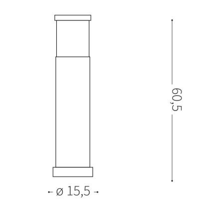 Ideal Lux - Außenleuchte TRONCO 1xE27/42W/230V 60 cm IP65 Anthrazit