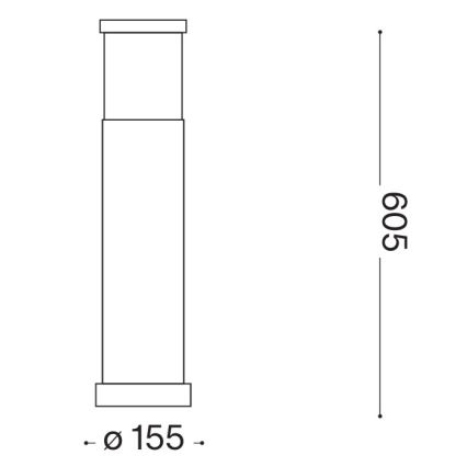 Ideal Lux - Außenleuchte TRONCO 1xE27/42W/230V 60 cm IP65 schwarz