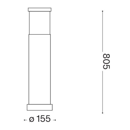 Ideal Lux - Außenleuchte TRONCO 1xE27/42W/230V 80 cm IP65 braun