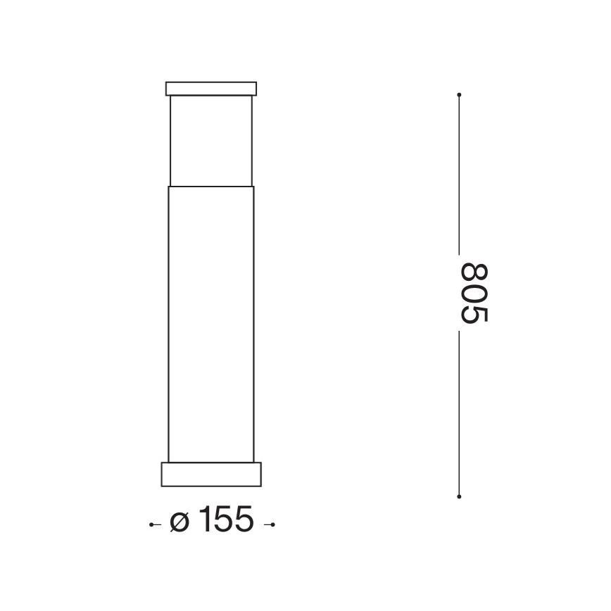 Ideal Lux - Außenleuchte TRONCO 1xE27/42W/230V 80 cm IP65 grau