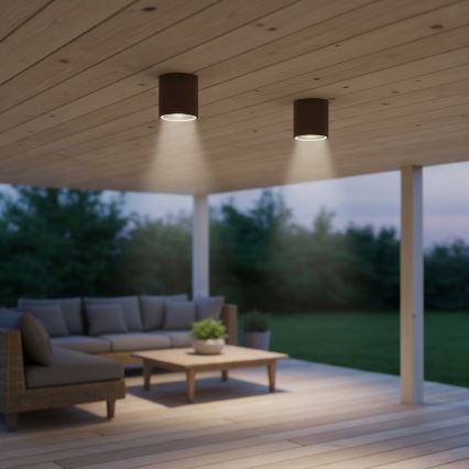 Ideal Lux - Außenstrahler GUN 1xGU10/28W/230V Ø 11 cm IP55 braun