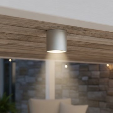 Ideal Lux - Außenstrahler GUN 1xGU10/28W/230V Ø 11 cm IP55 grau