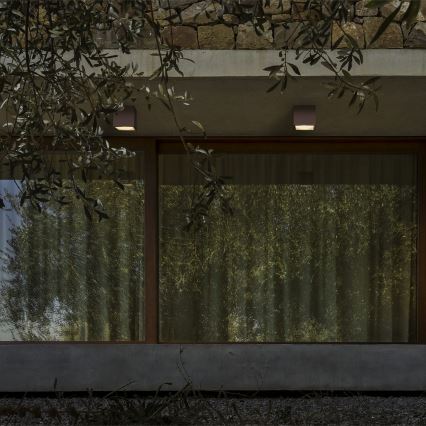 Ideal Lux - Außenstrahler TECHO 1xGU10/20W/230V 15x15 cm IP54 braun