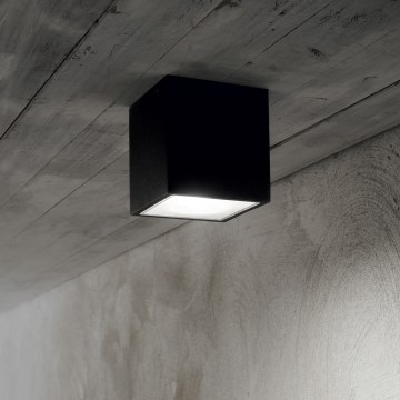 Ideal Lux - Außenstrahler TECHO 1xGU10/20W/230V 9x9 cm IP54 schwarz