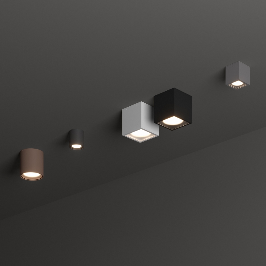 Ideal Lux - Außenstrahler TECHO 1xGU10/20W/230V Ø 9 cm IP54 braun