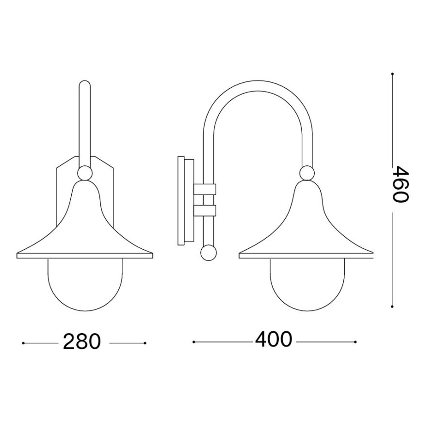 Ideal Lux - Außenwandleuchte CIMA 1xE27/52W/230V IP43 anthrazit