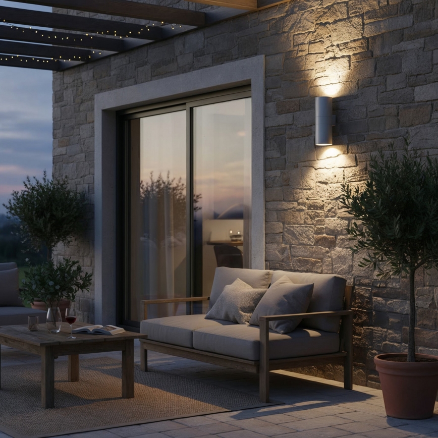 Ideal Lux - Außenwandleuchte GUN 1xE27/60W/230V 31 cm IP54 grau