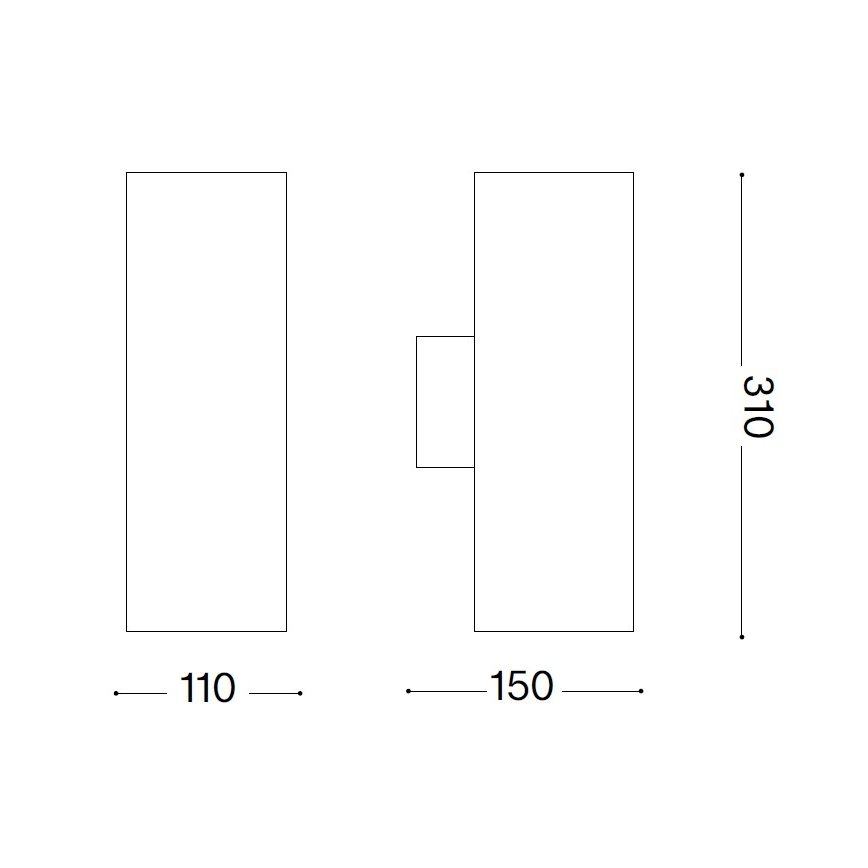 Ideal Lux - Außenwandleuchte GUN 1xE27/60W/230V 31 cm IP54 grau