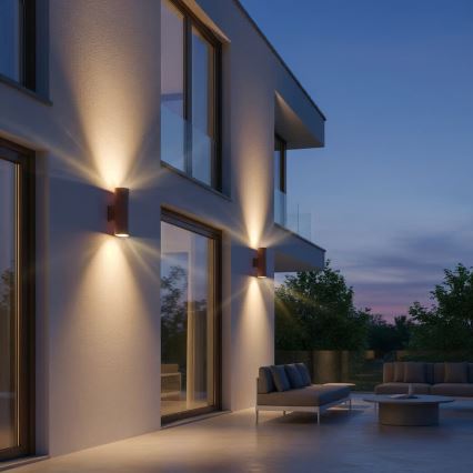 Ideal Lux - Außenwandleuchte GUN 1xGU10/35W/230V 21 cm IP44 braun