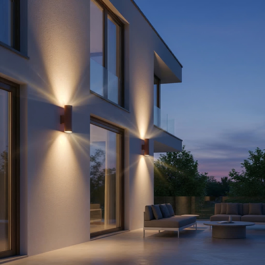 Ideal Lux - Außenwandleuchte GUN 1xGU10/35W/230V 21 cm IP44 braun