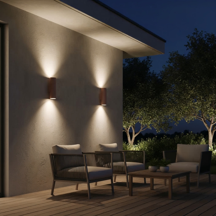 Ideal Lux - Außenwandleuchte GUN 1xGU10/35W/230V 21 cm IP44 braun