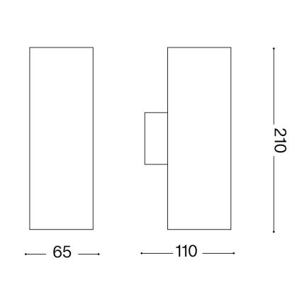 Ideal Lux - Außenwandleuchte GUN 1xGU10/35W/230V 21 cm IP44 grau