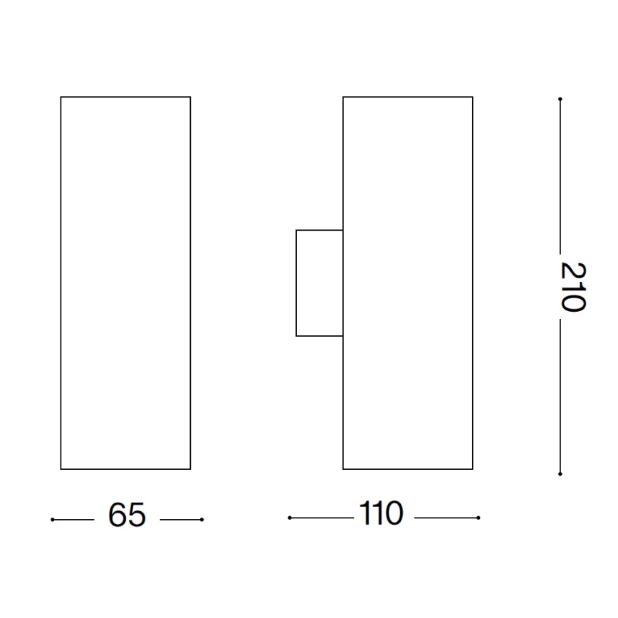 Ideal Lux - Außenwandleuchte GUN 1xGU10/35W/230V 21 cm IP44 grau