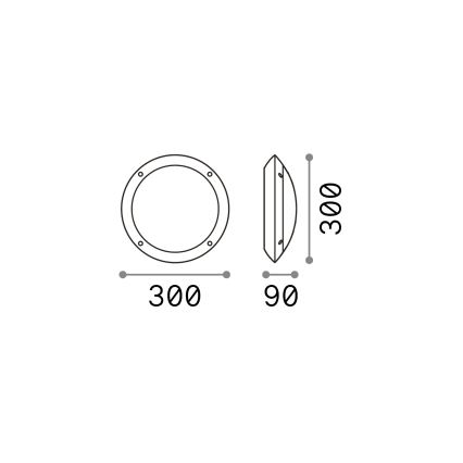 Ideal Lux - Außenwandleuchte POLAR 1xE27/23W/230V IP66 schwarz