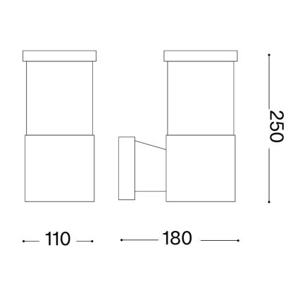 Ideal Lux - Außenwandleuchte TRONCO 1xE27/42W/230V IP44 Anthrazit