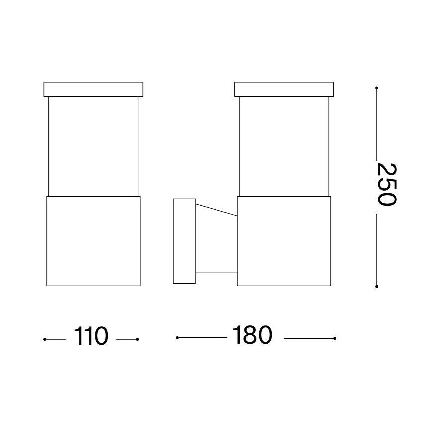 Ideal Lux - Außenwandleuchte TRONCO 1xE27/42W/230V IP44 Anthrazit