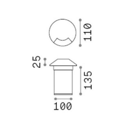 Ideal Lux - Befahrbare LED-Bodeneinbauleuchte ROCKET LED/3W/230V CRI 90 IP67 mattchrom