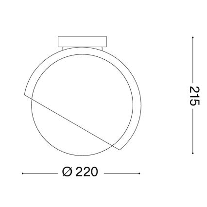 Ideal Lux - Deckenleuchte BLOOM 1xE27/42W/230V Ø 22 cm schwarz