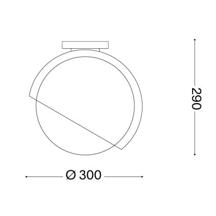 Ideal Lux - Deckenleuchte BLOOM 1xE27/42W/230V Ø 30 cm gold/rauchbeige