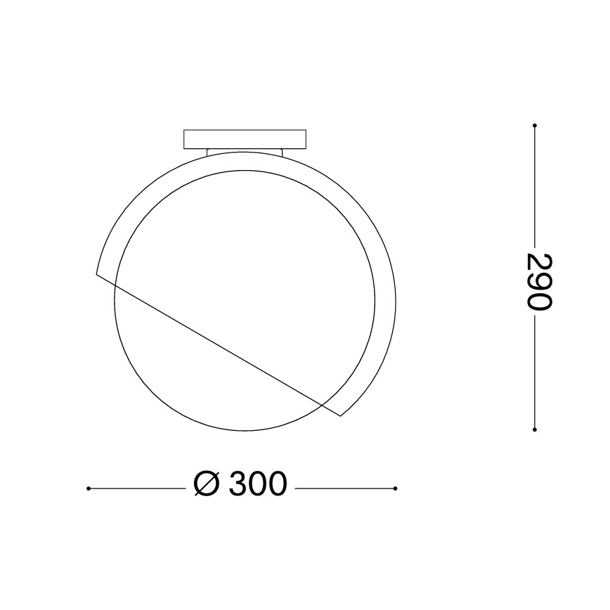 Ideal Lux - Deckenleuchte BLOOM 1xE27/42W/230V Ø 30 cm schwarz