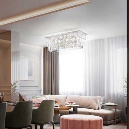 Ideal Lux - Deckenleuchte MARTINEZ 8xE14/40W/230V glänzender Chrom