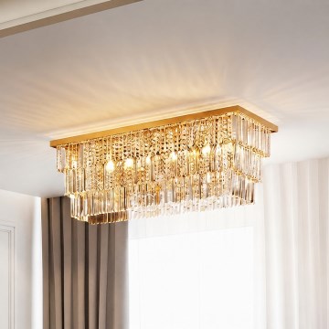 Ideal Lux - Deckenleuchte MARTINEZ 8xE14/40W/230V goldfarben