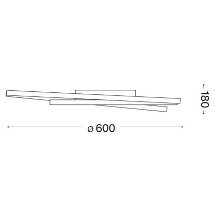 Ideal Lux - Dimmbare LED-Deckenleuchte OZ LED/48W/230V d 60 cm CRI 90 schwarz