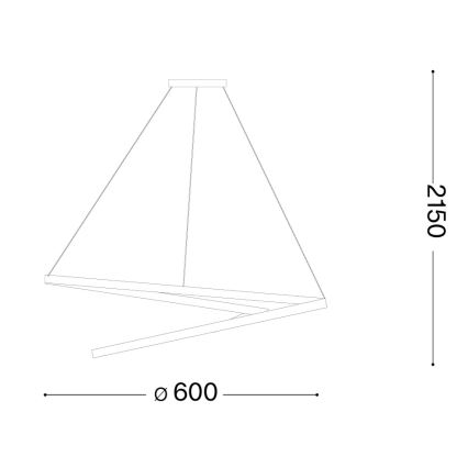 Ideal Lux - LED-dimmbare Pendelleuchte mit Seilaufhängung OZ LED/48W/230V, Ø 60 cm, CRI 90, goldfarben