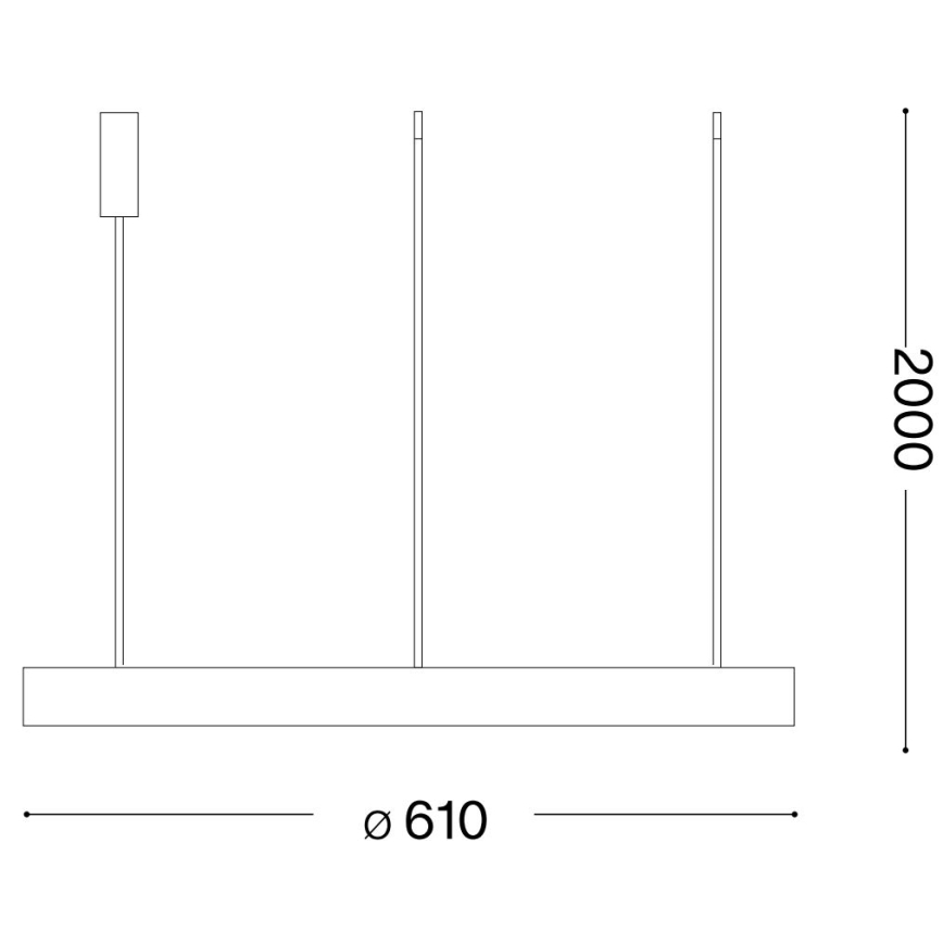 Ideal Lux - Dimmbare LED-Hängeleuchte GEMINI LED/48W/230V d 61 cm CRI 90 golden