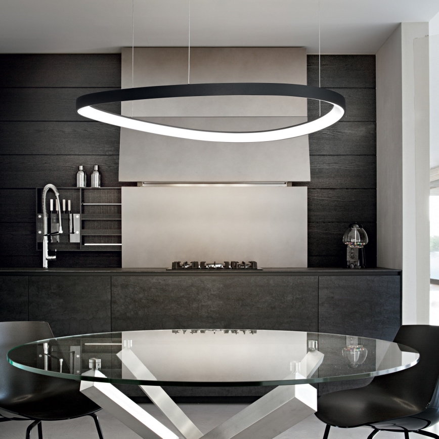 Ideal Lux - Dimmbare LED-Hängeleuchte GEMINI LED/48W/230V d 61 cm CRI 90 schwarz
