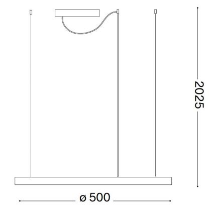 Ideal Lux - Dimmbare LED-Hängeleuchte ORACLE SLIM LED/28W/230V 4000K d 50 cm CRI 90 weiß