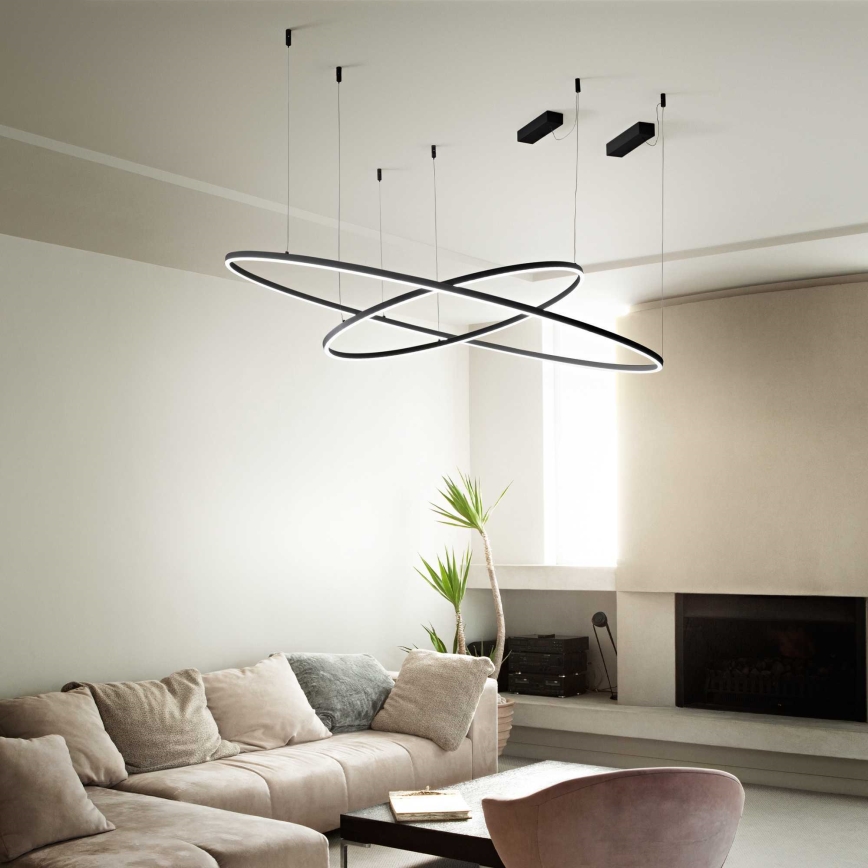 Ideal Lux - Dimmbare LED-Hängeleuchte ORACLE SLIM LED/40W/230V 4000K d 70 cm CRI 90 schwarz