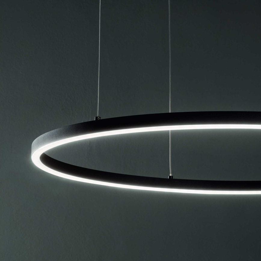 Ideal Lux - Dimmbare LED-Hängeleuchte ORACLE SLIM LED/40W/230V 4000K d 70 cm CRI 90 schwarz