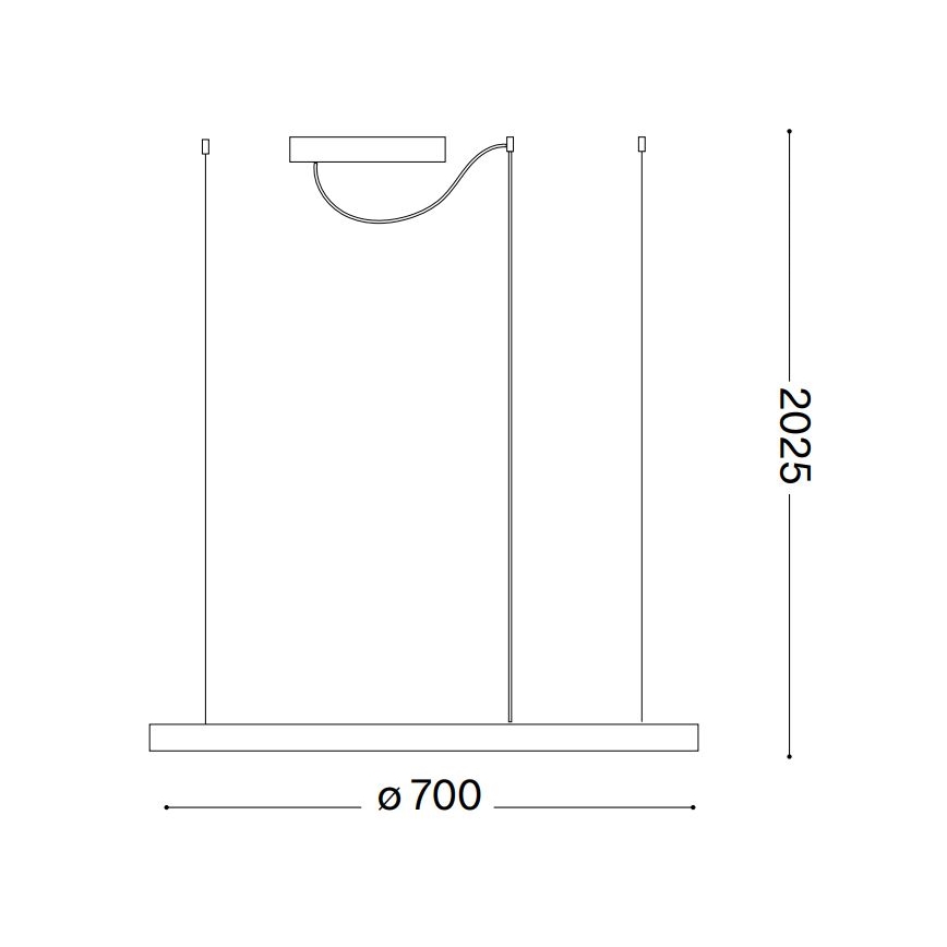 Ideal Lux - Dimmbare LED-Hängeleuchte ORACLE SLIM LED/40W/230V 4000K d 70 cm CRI 90 weiß