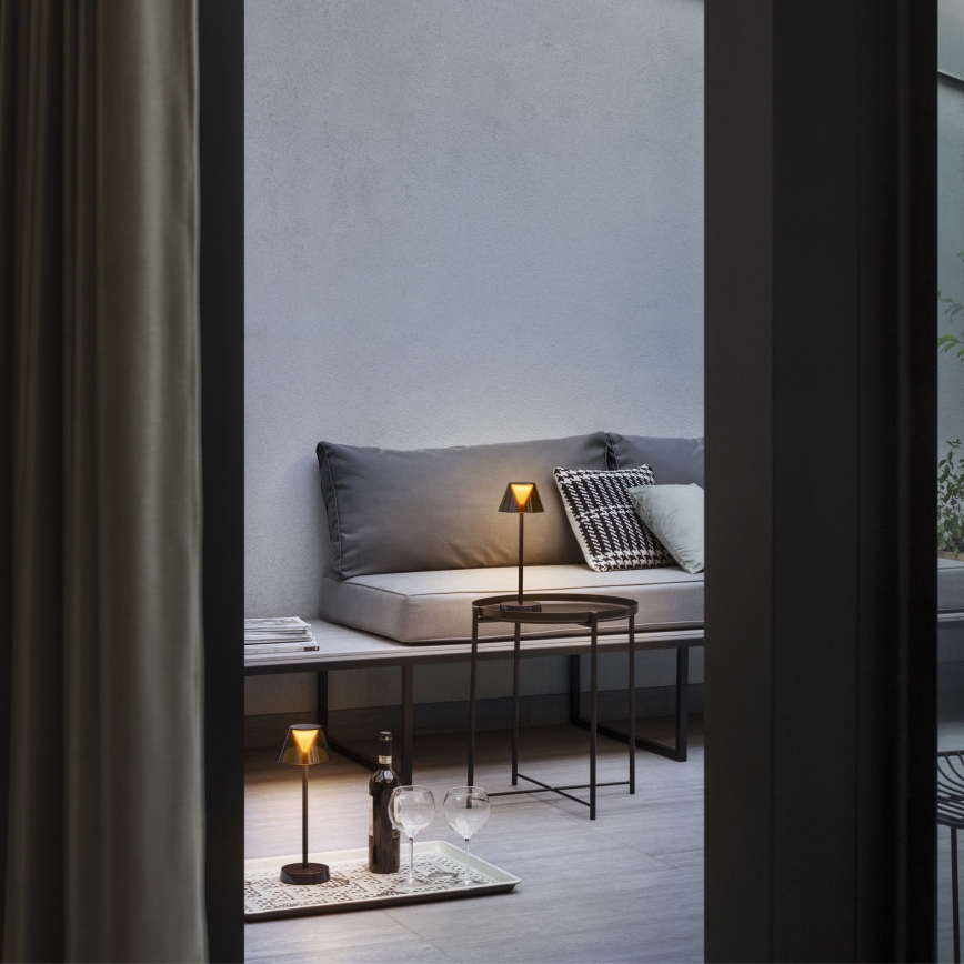 Ideal Lux - Dimmbare LED-Leuchte mit Touch-Funktion LOLITA LED/2,8W/5V 2200 mAh IP54 braun