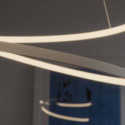 Ideal Lux - Dimmbare LED-Pendelleuchte an Stahlseil OZ LED/55W/230V, Ø 80 cm, CRI 90, Weiß