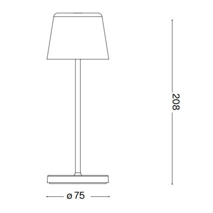 Ideal Lux - Dimmbare LED-Outdoor-Tischleuchte mit Touch-Funktion CUTE LED/2,5W/3,7V USB 2200-2700K 3000 mAh IP65 braun